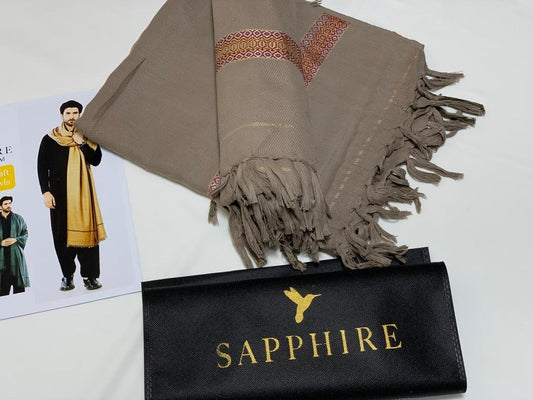 Premium Wool Shawl Grey Men Winter Warm Sapphires