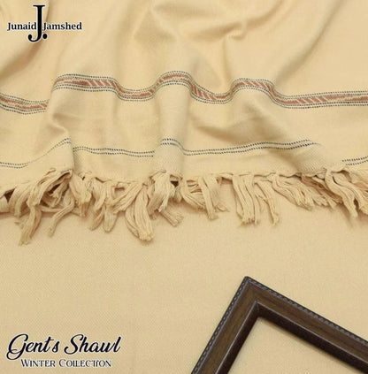 Men's Beige Pashmina Wool Shawl 2.5 Gazz
